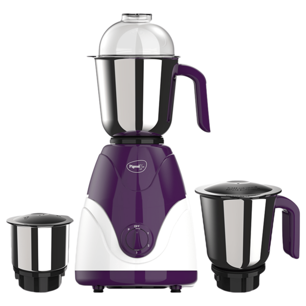 Buy Pigeon Eva 750 Watt 3 Jars Mixer Grinder (Shock Proof Body, Purple) Online